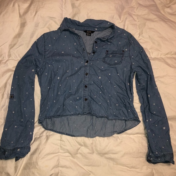 Denim Button up Star Top - Picture 1 of 4